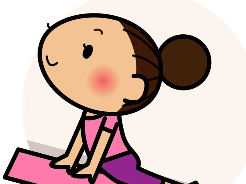 ヨガをしている女性のイラスト