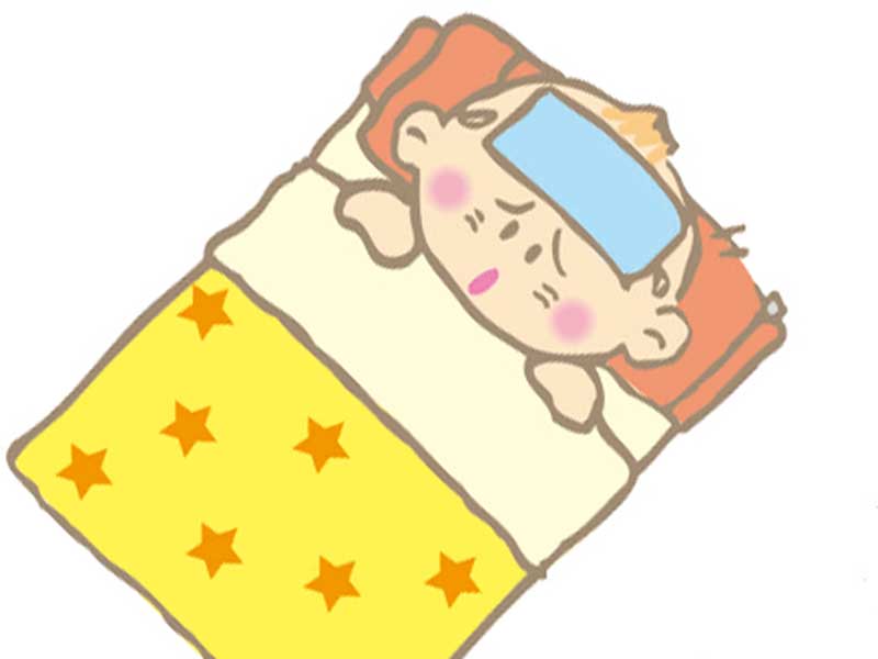 高熱が出る赤ちゃんのイラスト