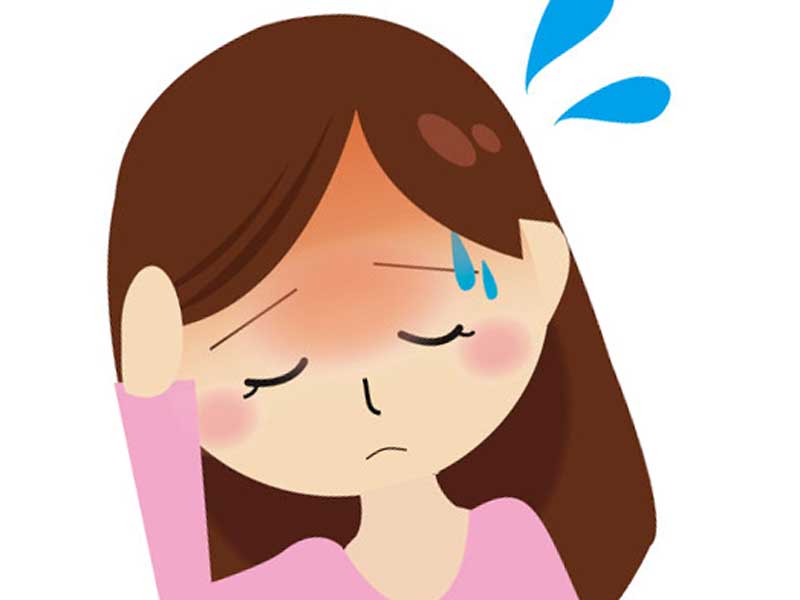 高熱が出ているお母さんのイラスト