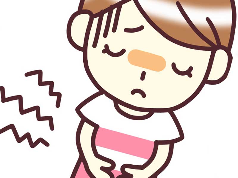 便秘で困っている妊婦さんのイラスト