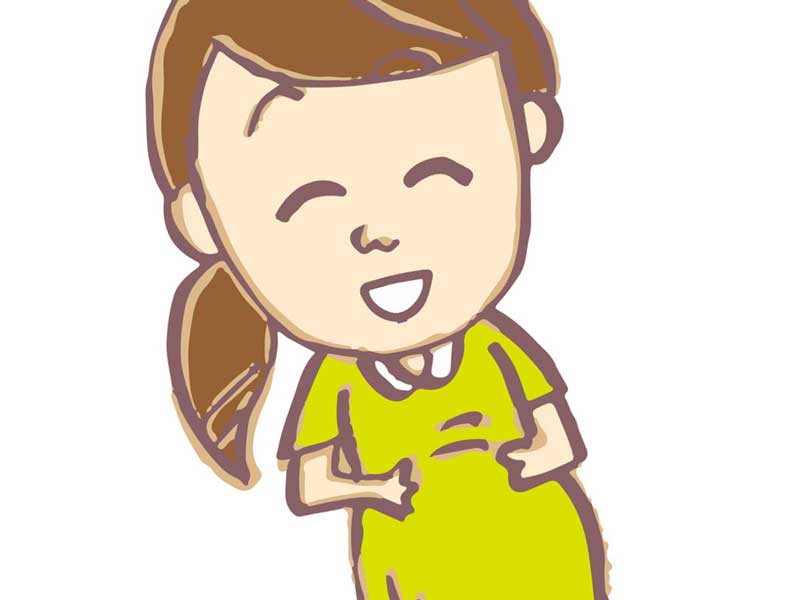笑顔に妊婦さんのイラスト