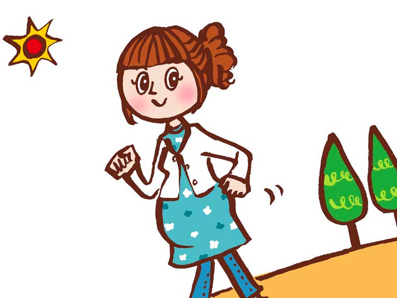 運動をしている妊婦さんのイラスト