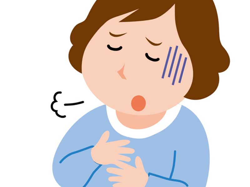 吐き気のある女性のイラスト