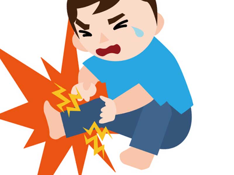 足が痛い子供のイラスト