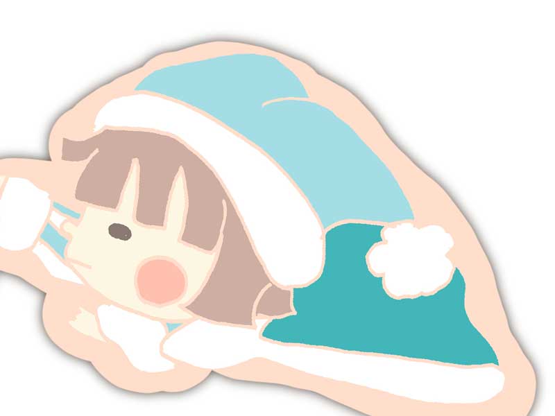 朝起きれない子供のイラスト