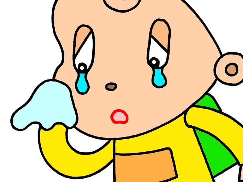 涙目の子供のイラスト