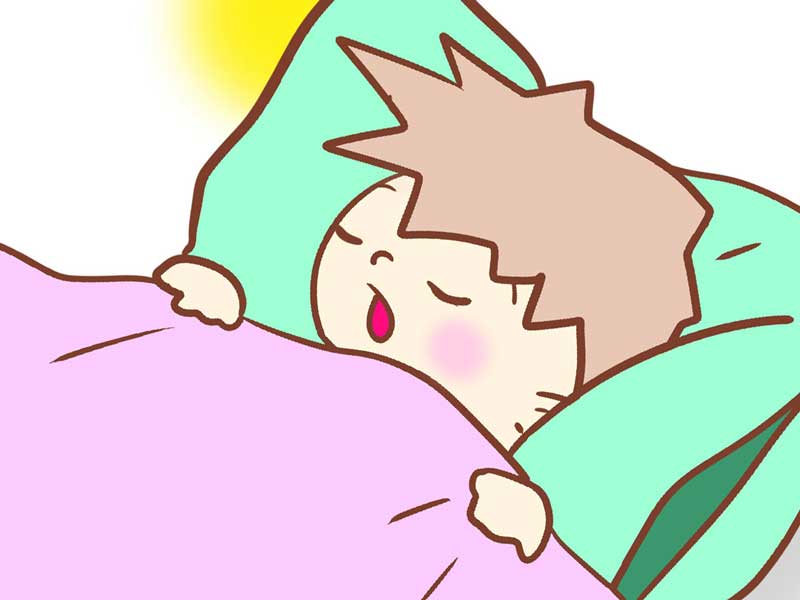 寝ている子供のイラスト
