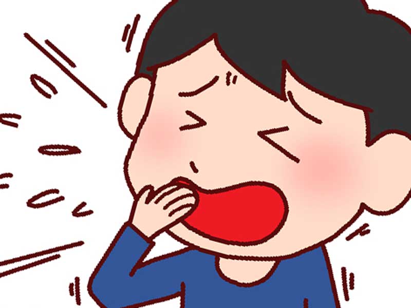 咳をしている子供のイラスト