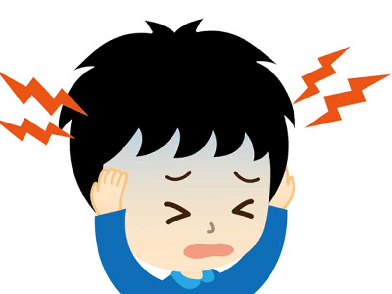頭痛の子供のイラスト