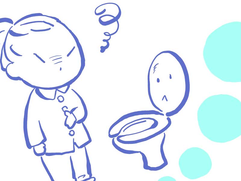 便秘の女性のイラスト