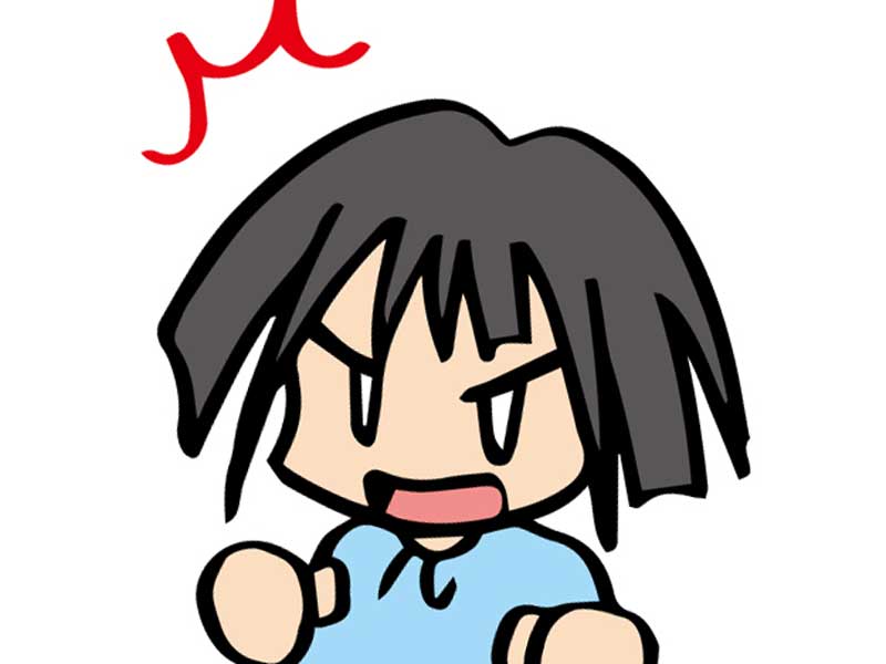 暴力を振る子供のイラスト
