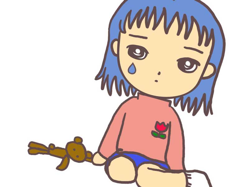不安を感じる子供のイラスト