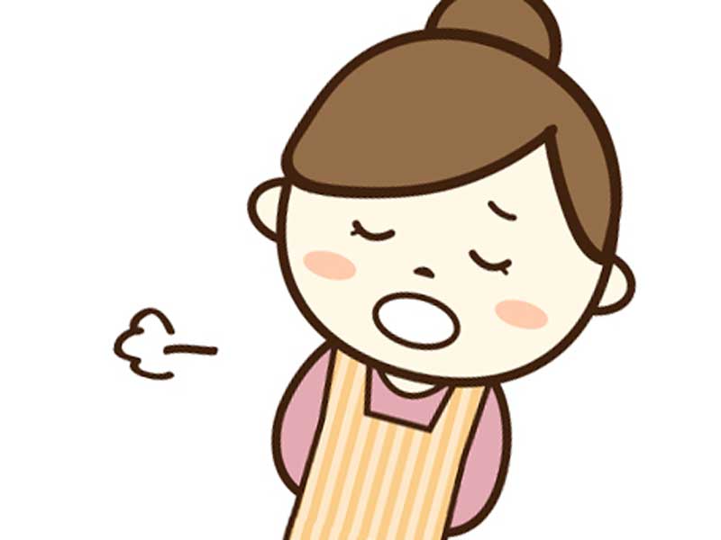 ため息をついているお母さんのイラスト