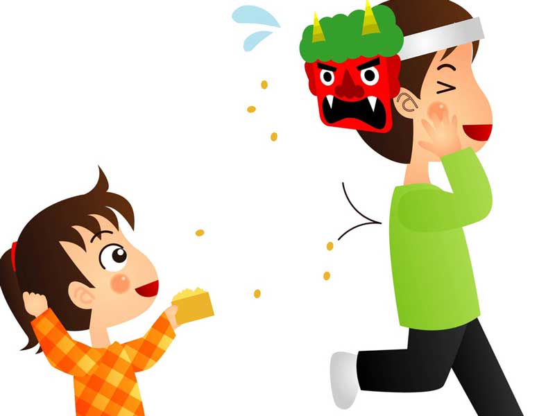 子供と遊んでいるお父さんのイラスト