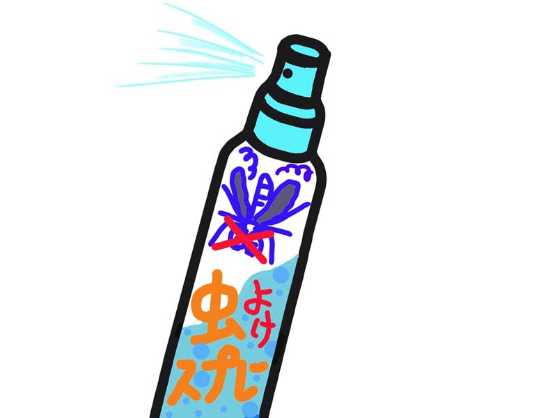 虫よけスプレーのイラスト