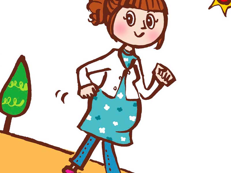 ウォーキングをしている妊婦さんのイラスト