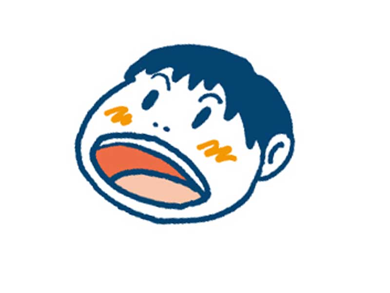 口を開けている子供のイラスト