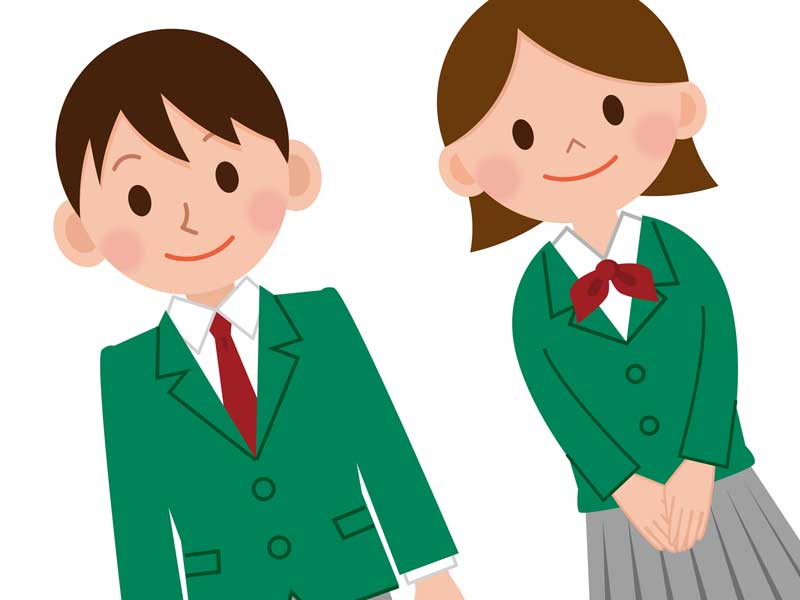 10代の中学生達のイラスト