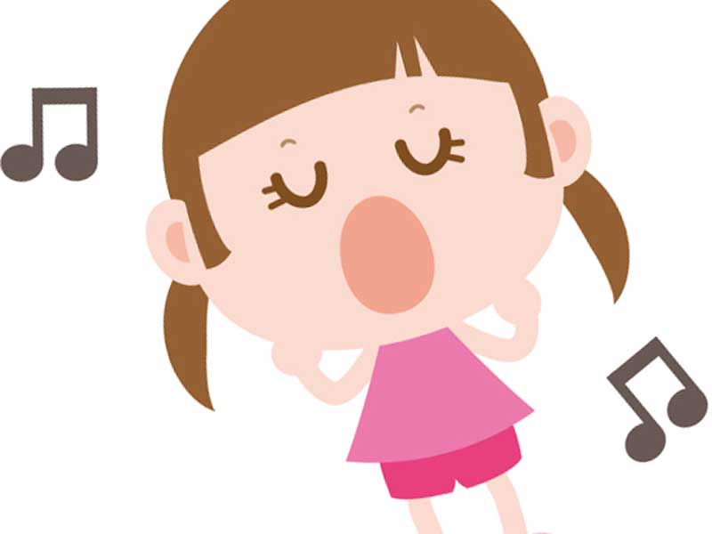 歌を歌っている女の子のイラスト