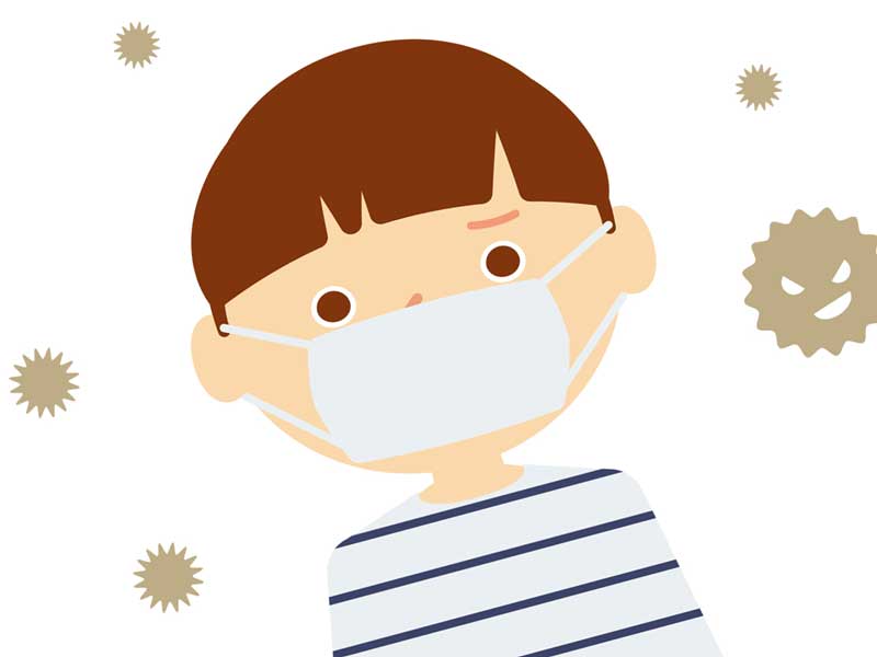 マスクを着用している子供