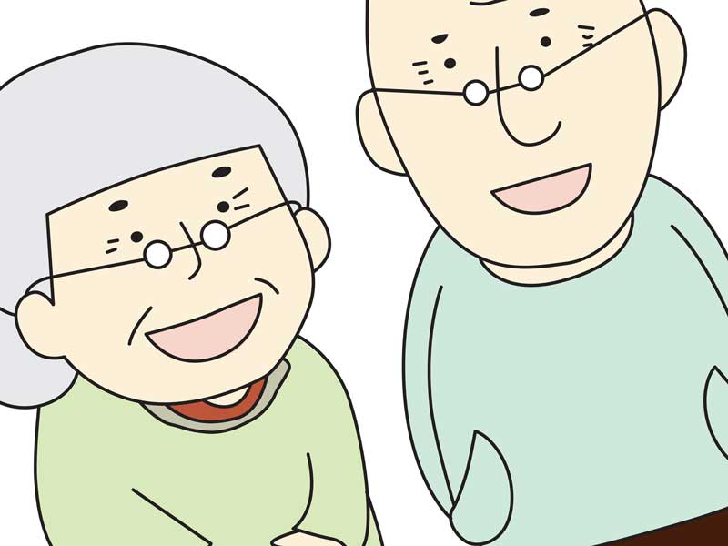 おじいちゃんとおばあちゃんのイラスト