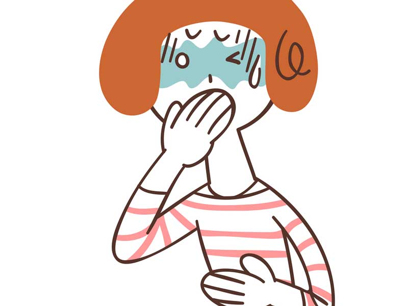 食中毒の妊婦さんのイラスト
