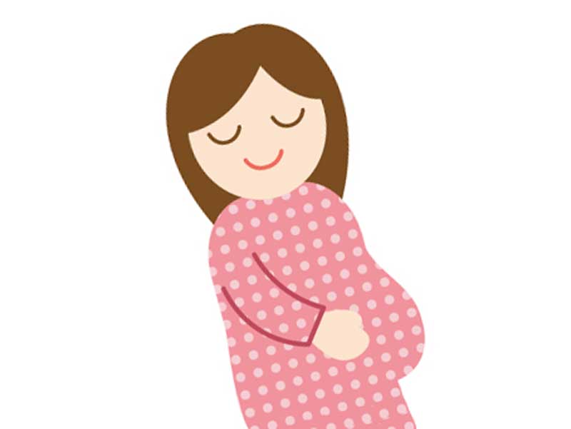 笑顔の妊婦さんのイラスト