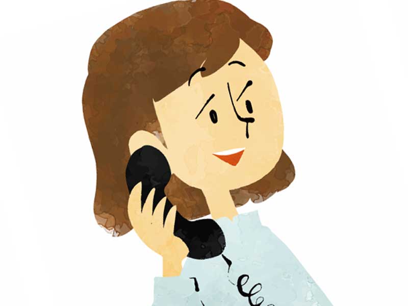 病院に連絡をしている妊婦さんのイラスト