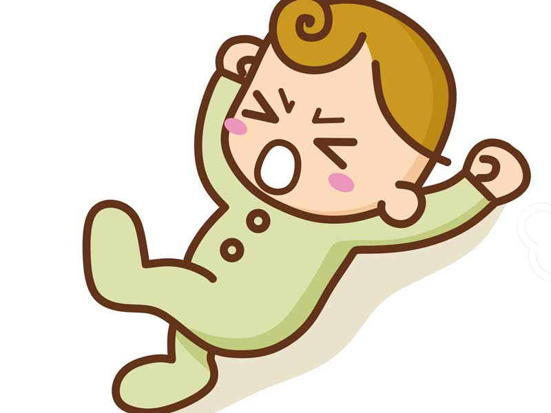 暴れている赤ちゃんのイラスト