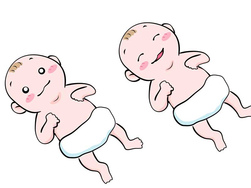 双子の赤ちゃんのイラスト