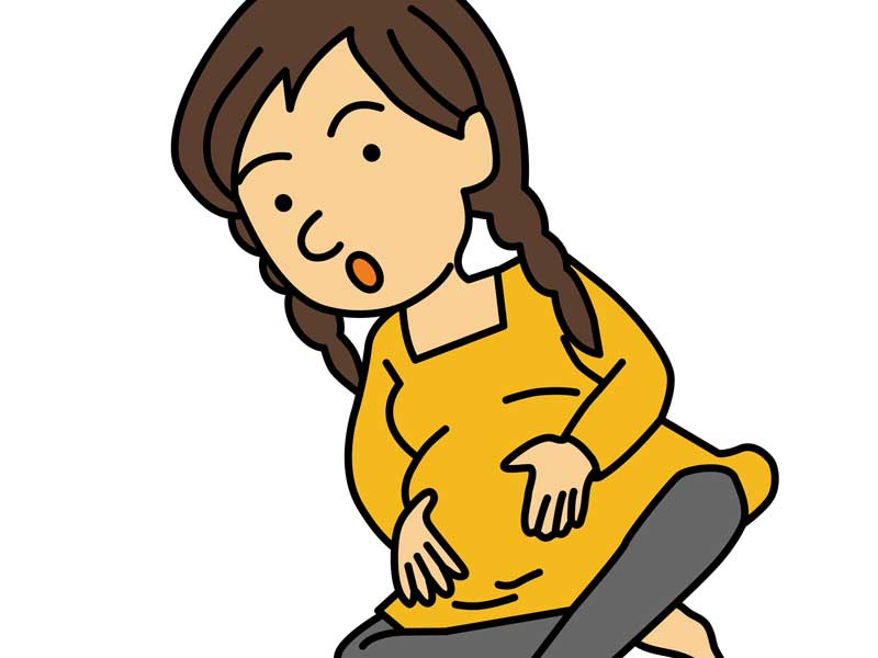 逆子体操をしている妊婦さんのイラスト