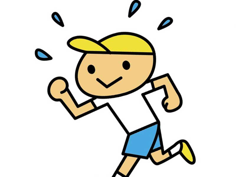 走っている男の子のイラスト