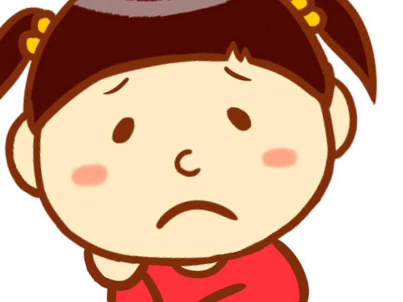 不安を感じる女の子のイラスト