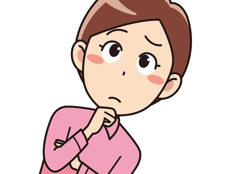 疑問を持つ妊婦さんのイラスト