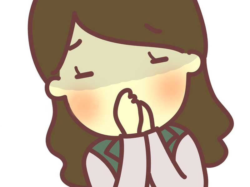息を止める妊婦さんのイラスト