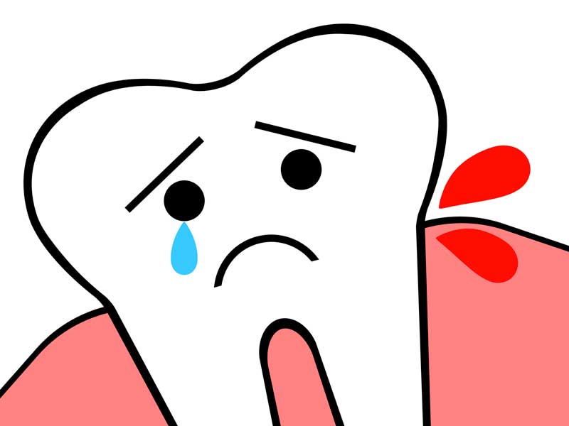 歯ぐきから出血のイラスト
