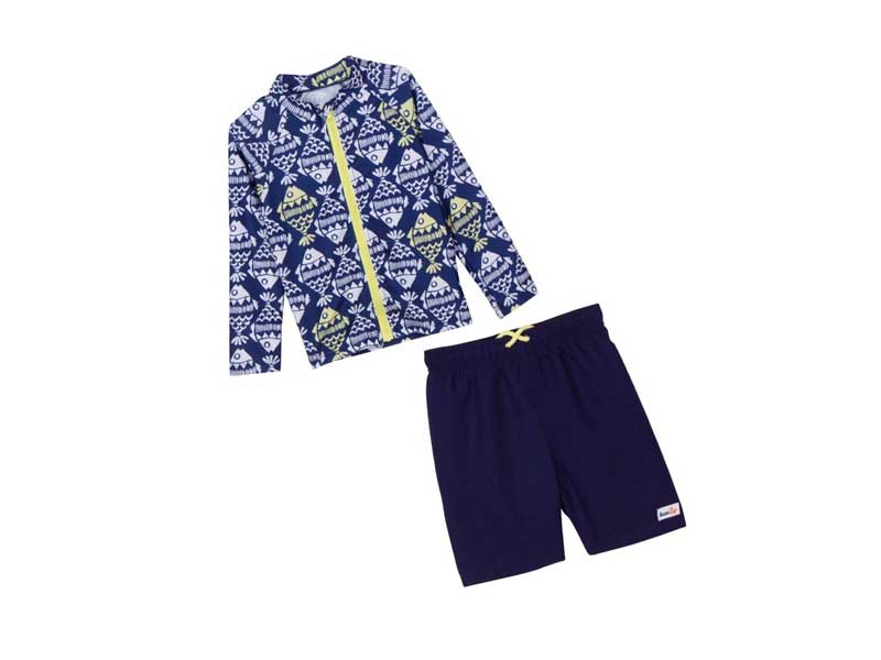 SwimZip Fish Boneラッシュガード水着セット