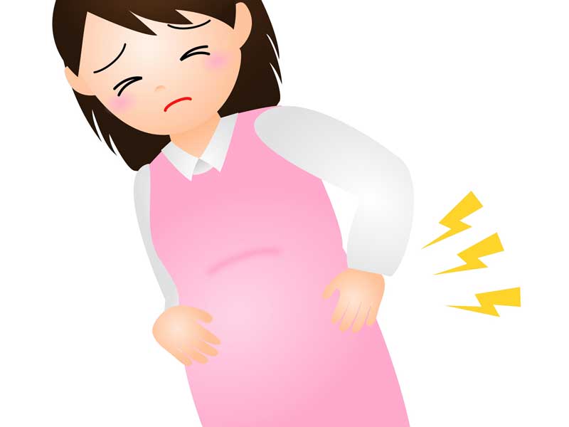 腰痛の妊婦さんのイラスト
