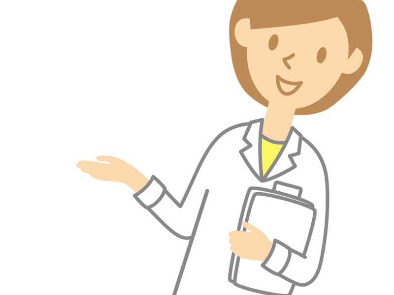 説明をしている医師のイラスト