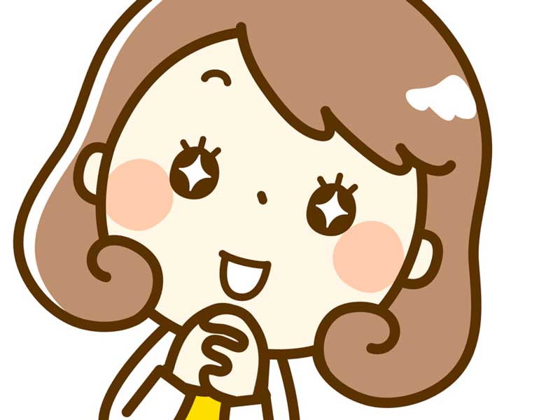 目が輝いている妊婦さんのイラスト