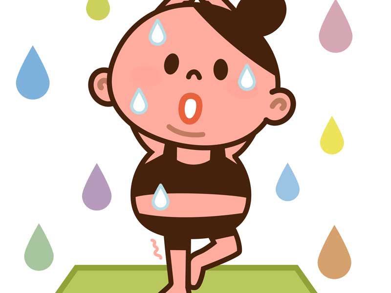 運動をしているママのイラスト