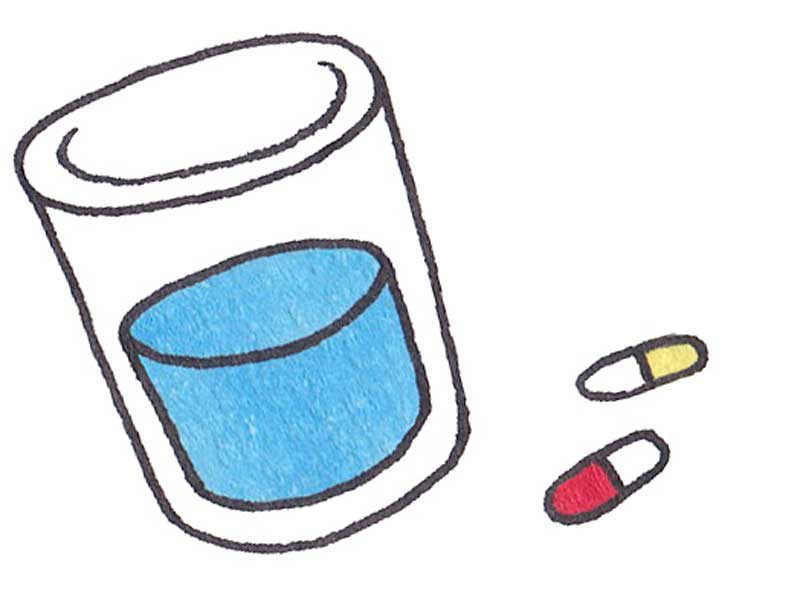 薬と水のイラスト