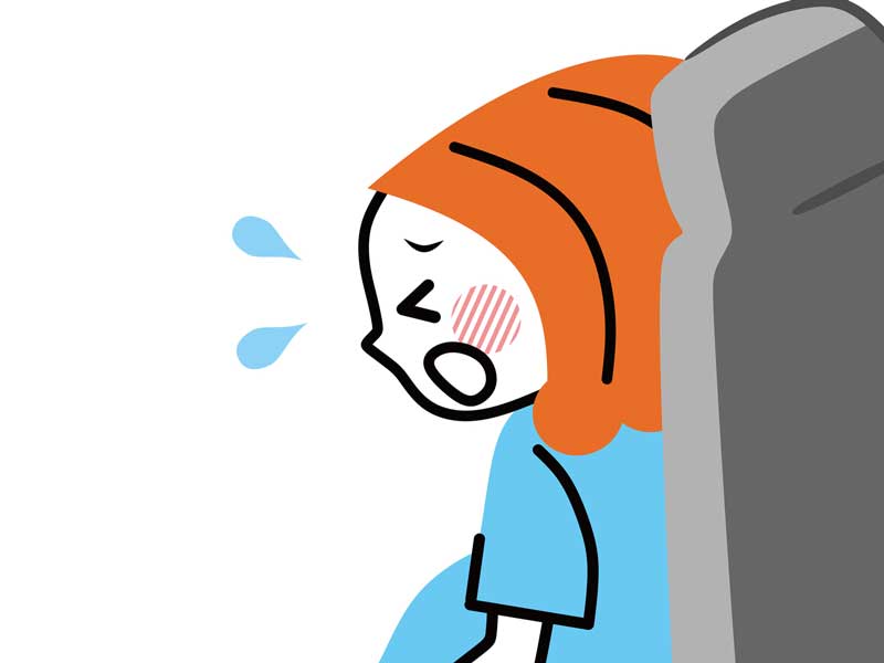 座位分娩する妊婦さんのイラスト