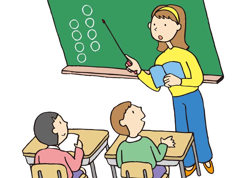 授業をしている先生のイラスト