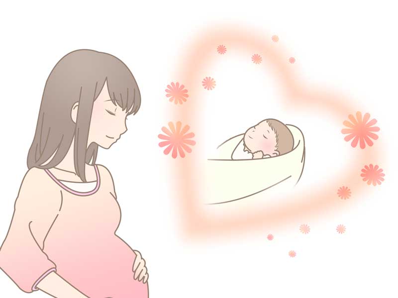 始めて妊娠したお母さんのイラスト