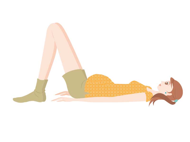 ストレッチをやっている妊婦さんのイラスト