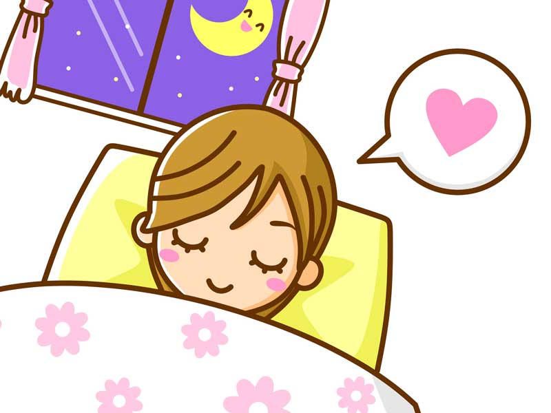 熟睡している妊婦さんのイラスト
