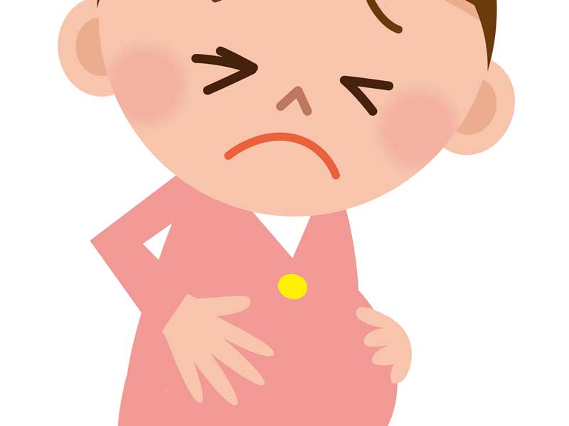 便秘の妊婦さんのイラスト