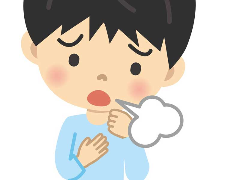 咳をしている子供のイラスト