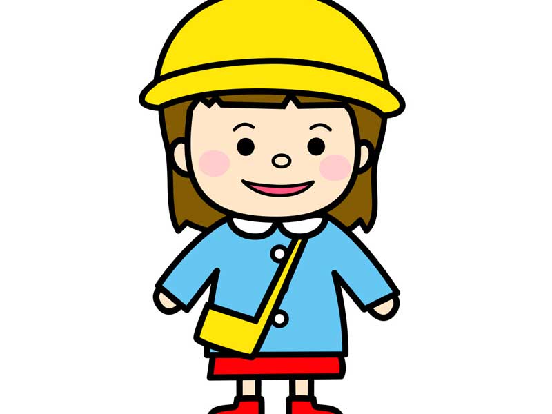 登園する女の子のイラスト